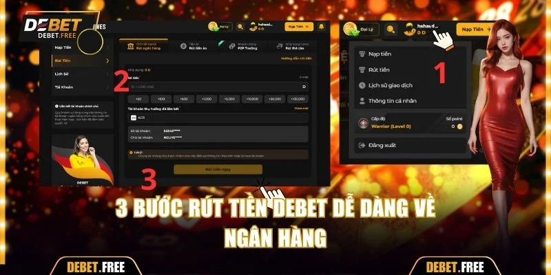 3 bước rút tiền Debet dễ dàng về ngân hàng