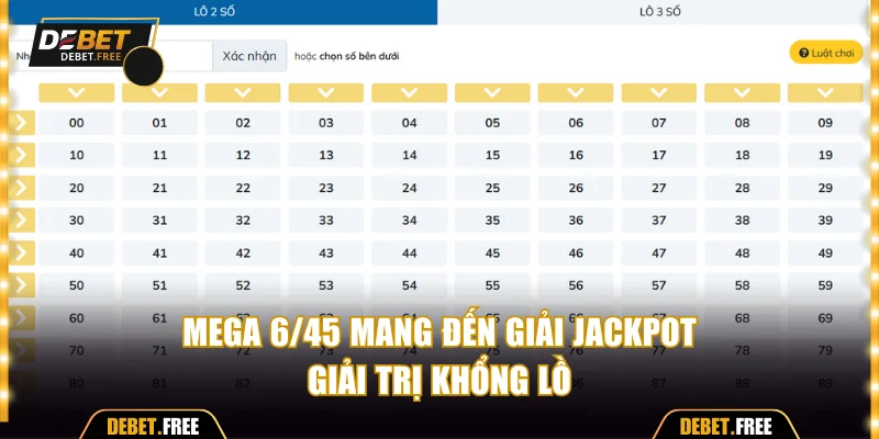 Mega 6/45 mang đến giải Jackpot giải trị khổng lồ